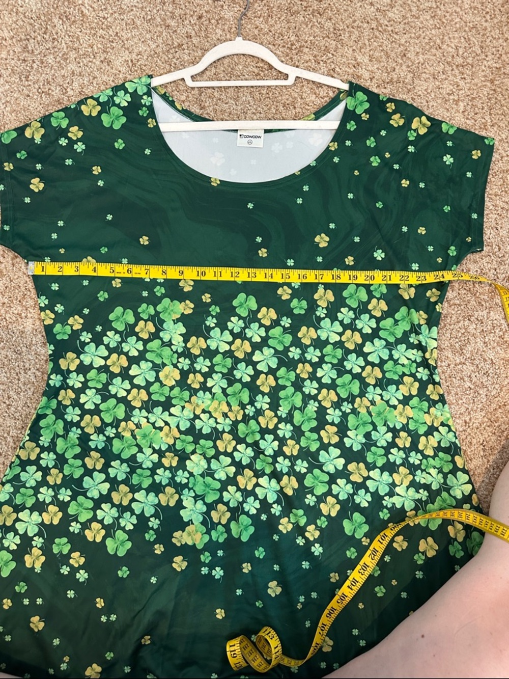 4X St. Patrick’s Day Green Clover-Print Midi Dress with Scoop Neck - Picture 4 of 5